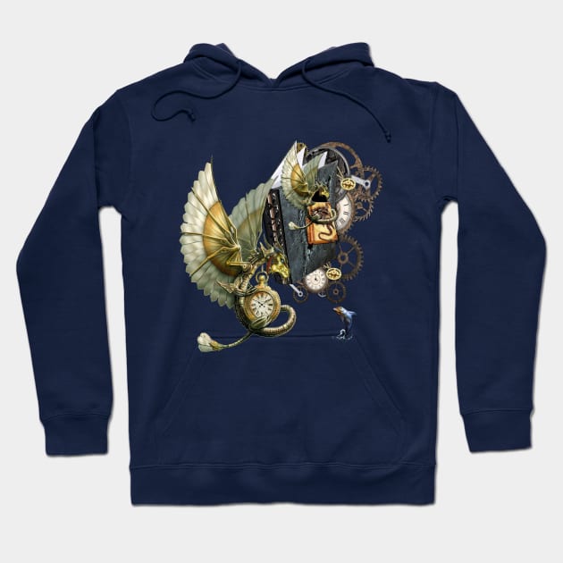 Steampunk dragons & dolphins Hoodie by Nadine8May